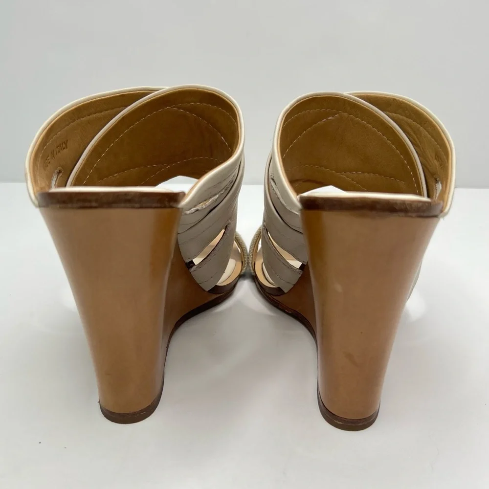 Rag & bone Shaw Wedge Sandals in Cream Size Leather Size 38.5